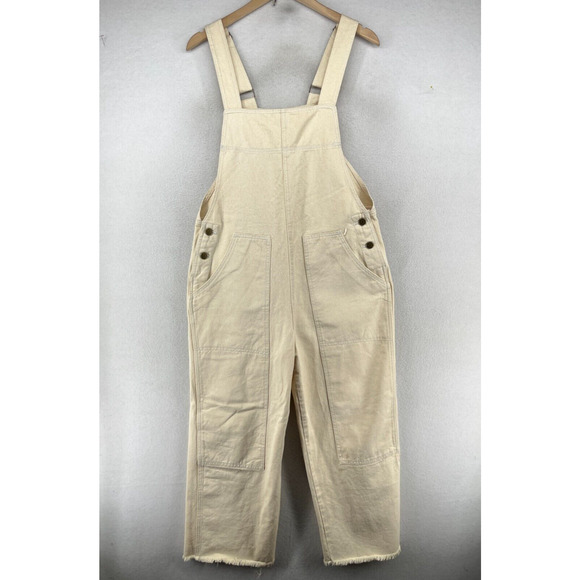 BDG Pants - BDG URBAN OUTFITTERS Overalls Womens M Twill Carpenter Fringe Cotton Beige NEW